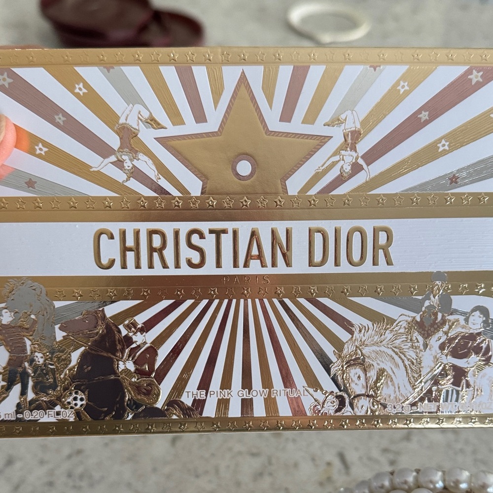 Custom Dior Gold Glitter Pouch Shoulder Bag with Pearl Strap + Dior Lip Set - Picture 2 of 10